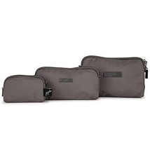 JuJuBe MBOSS Mineral Be Set Bag 3 Pouch 2 straps JJB Gray Basketweave Tr... - £15.94 GBP