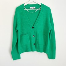 John &amp; Jenn Pierre Crop Button Cardigan Sweater Pockets Kelly Green Size S - $34.99