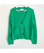John &amp; Jenn Pierre Crop Button Cardigan Sweater Pockets Kelly Green Size S - $34.99