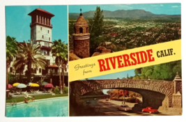 Greetings from Riverside Split Aerial View California CA UNP Postcard c1960s - £4.71 GBP