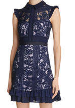 Three Floor Womens Juniper Lace Dress Color Navy/lilac Size 2 - £74.90 GBP