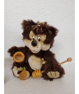 Vtg Orzek Plush Stuffed Honey Bear with Bees Sticky Wooden Honey Dipper ... - $18.00