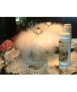 Blooms Galore  ~ 6 oz Perfumed Dusting Powder with Puff &amp; Glass Stand - £47.90 GBP