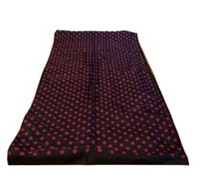 Vintage Glentex 100% Polyester Black with Hot Pink Polka Dots Scarf Japan 13&quot;x50 - £11.64 GBP