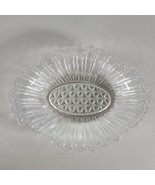 Anchor Hocking Pickle Dish Vintage Pressed Glass with Elegant Loops and ... - $10.88