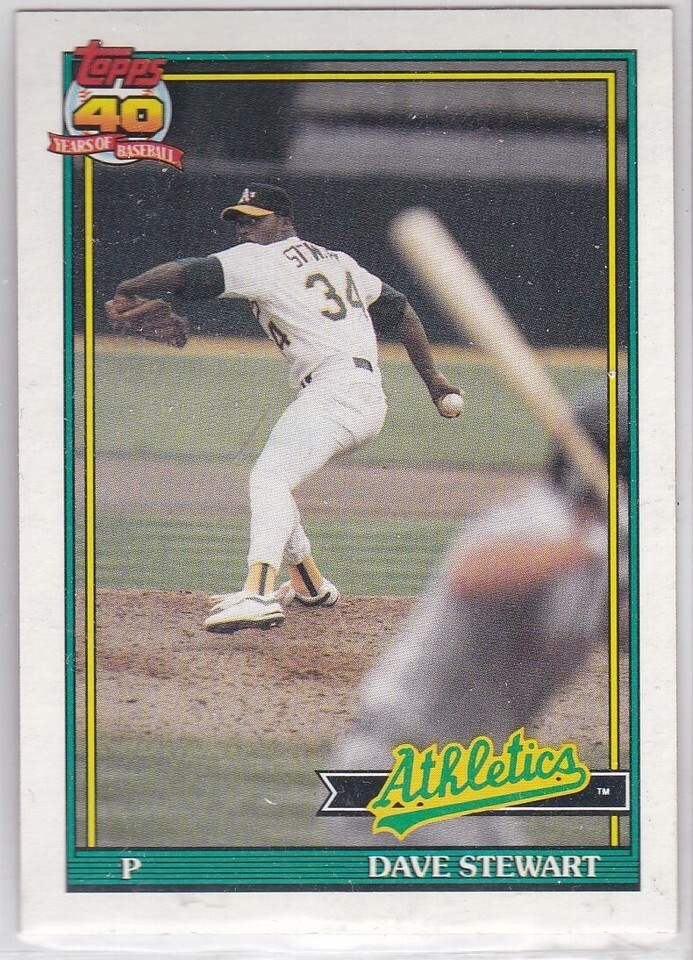 M) 1991 Topps Baseball Trading Card - Dave Stewart #580 - $1.97