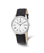 Mens Charles Hubert Stainless Black Leather Band 43mm Watch - $146.99