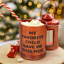 Funny Wooden Mug Gifts for Dad Mom from Daughter Son Mummy Birthday Present - £13.75 GBP