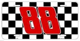 Racing #88 Checkered Flag Metal Novelty License Plate Tag Sign - £5.46 GBP