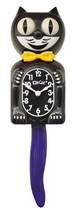 Black Kit-Cat Klock  Yellow Bow  Purple Tale Clock (15.5″ high) - £67.59 GBP