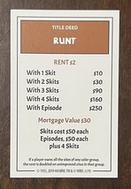 Monopoly Animaniacs 2019 Game Parts Replacement Property Title Deed Card... - $2.99