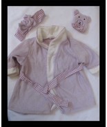 18&quot; Doll Purple Check Shower Robe with Matching Headband &amp; Hand Mitt - $20.58 CAD