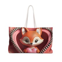 Personalised/Non-Personalised Weekender Bag, Cute Fox, Valentines Day, Large Wee - £39.08 GBP
