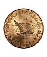 1993 Macedonia  50 Deni  Seagull 22mm copper clad steel coin BU - $4.93 CAD