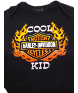 HARLEY DAVIDSON BABY BLACK &quot;COOL KID&quot; ONE PIECE 0-3 MONTHS, BABY GIFT - £7.89 GBP