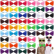 100 Pieces Dog Bow Ties for Dogs with Adjustable Collar 19 Colors - £32.61 GBP