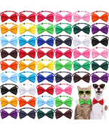 100 Pieces Dog Bow Ties for Dogs with Adjustable Collar 19 Colors - £32.79 GBP