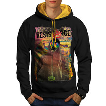 Resistance Protest Sweatshirt Hoody Anarchy City Men Contrast Hoodie - £19.01 GBP