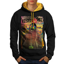 Resistance Protest Sweatshirt Hoody Anarchy City Men Contrast Hoodie - £19.11 GBP