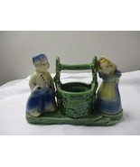 Vintage Shawnee Pottery Planter Wishing Well Dutch Boy Girl Adorable 710 - £12.48 GBP
