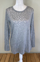 thyme &amp; honey NWOT women’s lace up top size M grey B10 - £10.61 GBP