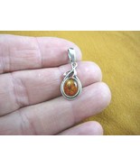 (P18-80) Golden orange AMBER oval + .925 Sterling SILVER PENDANT Poland ... - $22.99
