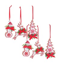 Snowman/Tree/Deer Ornament (Set of 6) 4.25&quot;H, 4.25&quot;H 5.25&quot;H Resin - £48.86 GBP