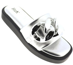H2K Chain Silver Fashion Comfort Soft Slides Flip Flops Sandals  Open To... - $29.98