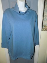 Fresh Produce Blue Turtle Neck Long Sleeve Size M Women&#39;s Euc - £19.89 GBP