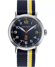 Nautica Men&#39;s NAPWLS907 Wakeland Blue/Yellow Stripe Fabric Strap Watch - $1,457.53 MXN