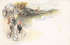 All Heil! Men &amp; Women Riding Bicycle Bicycle Bicycle BICYCLE-1900s Postcard- ... - £9.36 GBP