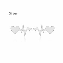 1Pair Unique Accessories Party New Electrocardiogram Heart Beat Earrings... - £6.50 GBP