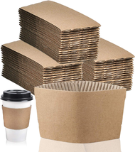 Lainrrew 120 Pcs Kraft Coffee Cup Sleeves, Disposable Corrugated Cardboa... - £16.92 GBP