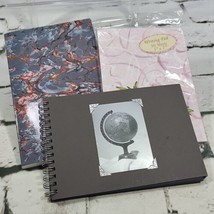 Note Books Lot Of 3 Journals Spiral With Black Paper Pink Floral Lined L... - $14.84