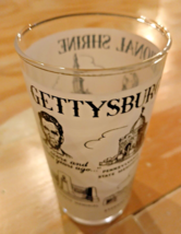 Vintage GETTYSBURG NATIONAL SHRINE PA Frosted Drinking Glass 5 &quot; Tall So... - £9.13 GBP