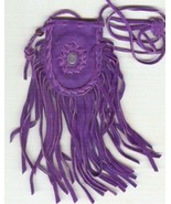 Purple Leather Whatever Bag with Amethyst Cabochon #1, Wearable as a Nec... - €34,50 EUR