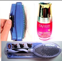 Q Brush Oval Self-Cleaning Hair Brush+Itay Liquid Moroccan Gold Argan Oil (WHITE - £23.25 GBP