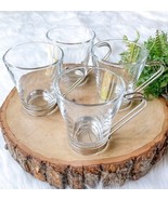4x Vintage MCM Vitrosax Espresso Coffee Cup Glass Mug Metal Silver Handl... - $662.98 MXN