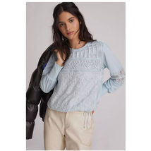 New Anthropologie TINY  Long Sleeve Lace Top $120 X-SMALL Blue - £53.07 GBP