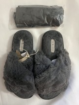 Cozy Bliss Women&#39;s Faux Fur Slippers Cross Band Open Toe Breathable Fluffy soft  - £20.00 GBP