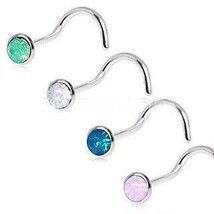 316L Surgical Steel Opalite Screw Nose Ring - $19.45