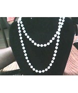 Vintage White beaded Long Necklace - $150.79 MXN