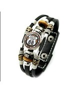 Route 66 Unisex Leather Bracelet - $23.24 CAD