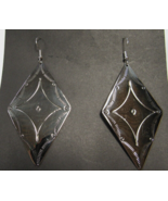 New 3.5&quot; Dangle Earrings Nickel Silver Geometric Design Single Panel C J... - $29.69