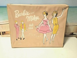 Vintage Pink Large Barbie Black Vinyl Carrying Case 1962 - £21.42 GBP