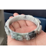 7 " Handcrafted Genuine Burmese Jade Natural Color Women Bangle Bracelet - $58.41