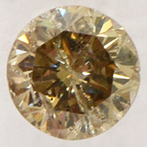 Round Shape Diamond Natural Fancy Brown Color Loose 0.60 Carat I1 IGI Certified - £454.10 GBP