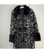 Boston Proper Black and Gray Teddy Jacket Plush Faux Fur - $44.10