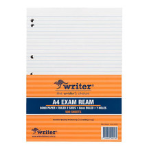 Writer A4 8mm Ruled Exam Paper w/ Margin (55gsm) - 7 Holes - $722.17 MXN