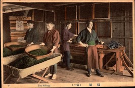 Tea Sifting Hand Colored Japan Postcard Vintage Old Robes Basket Asian-bk33 - £18.38 GBP